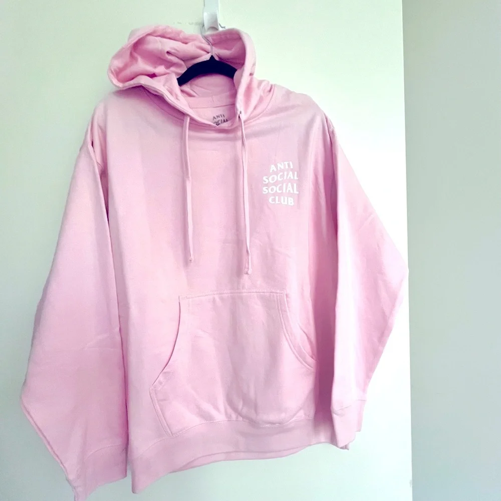 Anti Social Social Club Know You Better Pink Hoodie Large